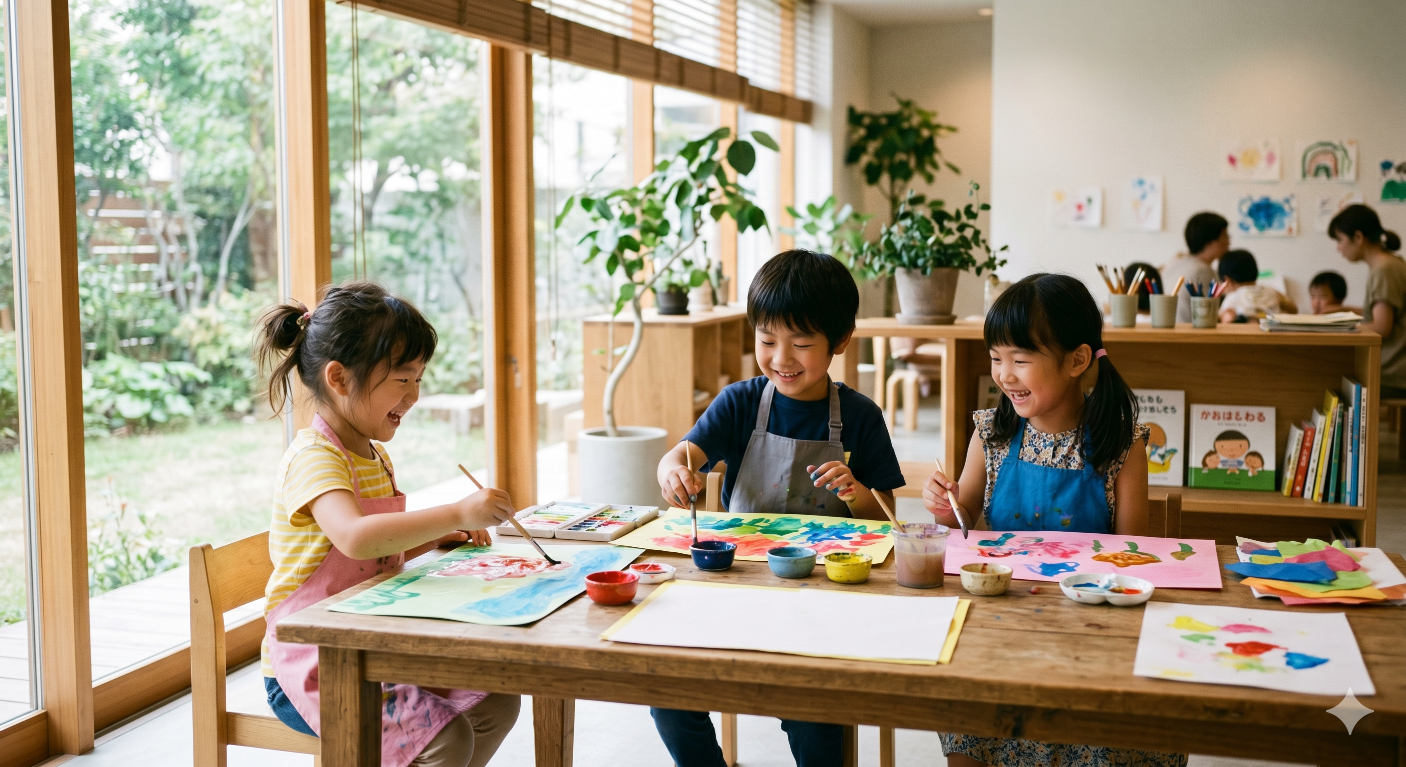 絵を描く子どもたちのアート活動