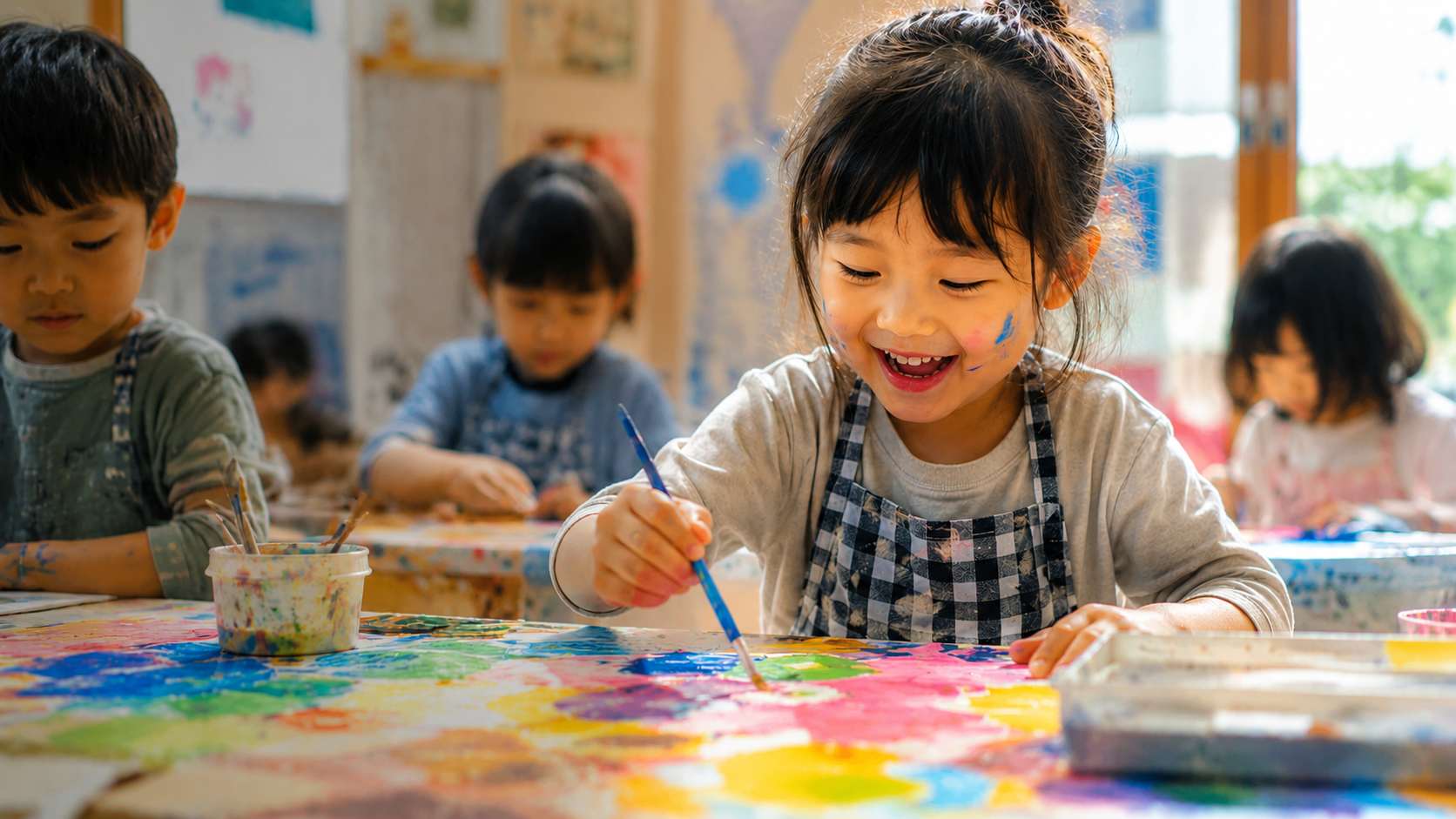 アート活動を楽しむ子どもたちの様子
